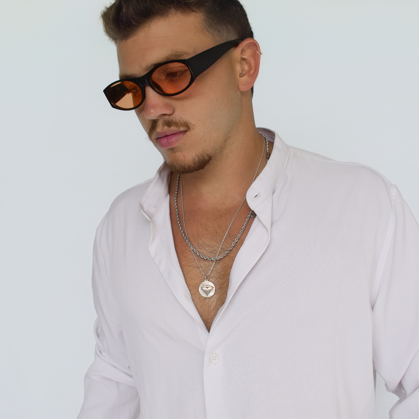 White Night Eye Necklace