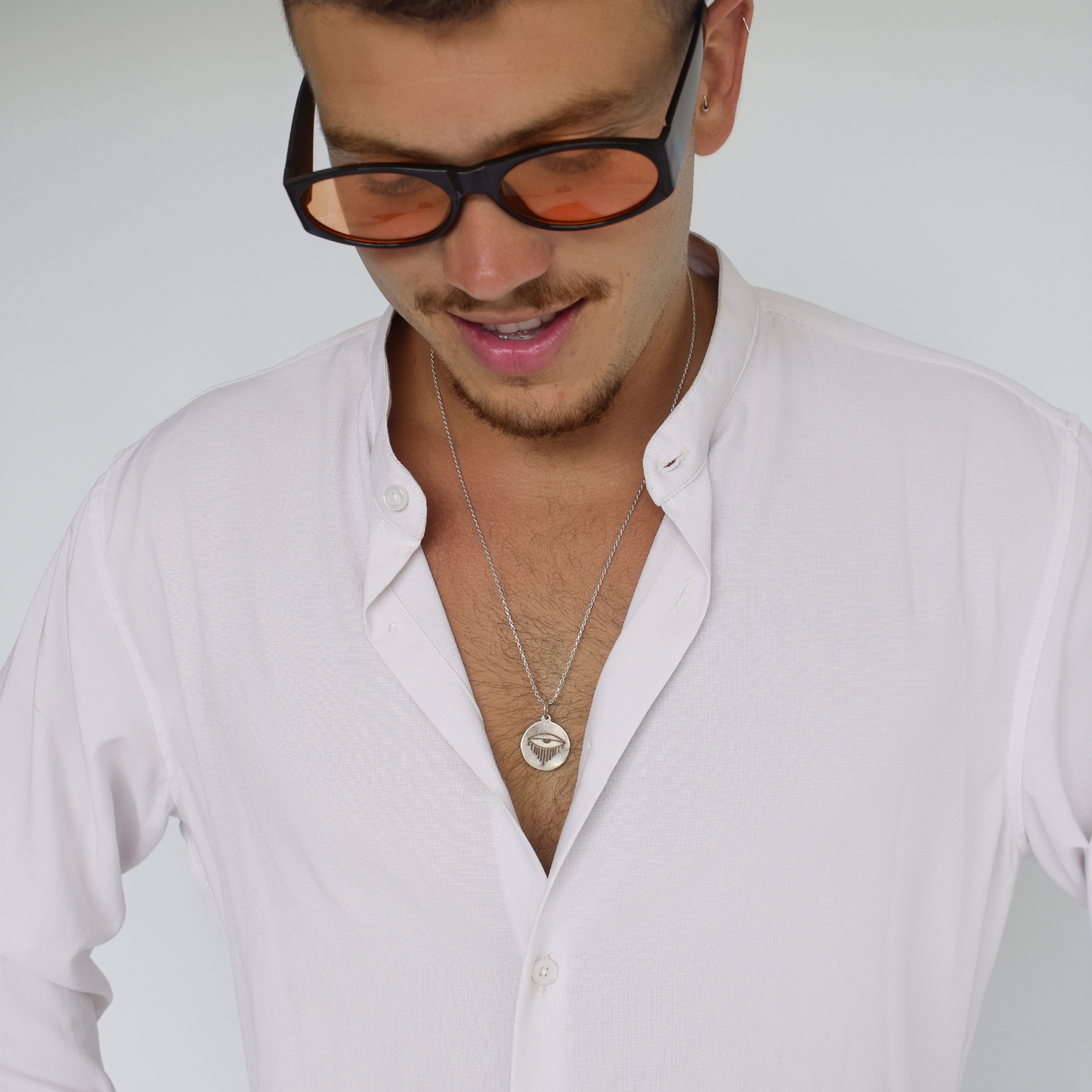 White Night Eye Necklace